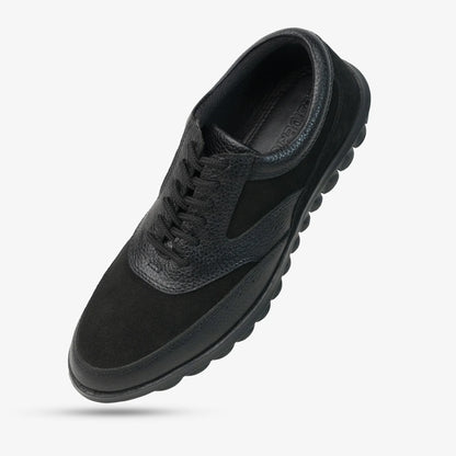 Cow suede leather shoes with sheep leather lining, Texon insole, and TPR sole for comfort, grip, and durability