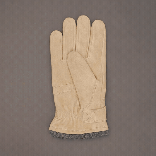 Real leather winter gloves made from goat suede with soft Playboy lining, foam padding for warmth and comfort, premium smooth finish, available in three colors