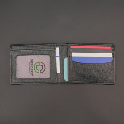 Genuine Leather Wallet for Men – Black #Desiderio #GenuineLeather #LeatherWallet #MensWallet #BlackWallet #BifoldWallet #MensAccessories
