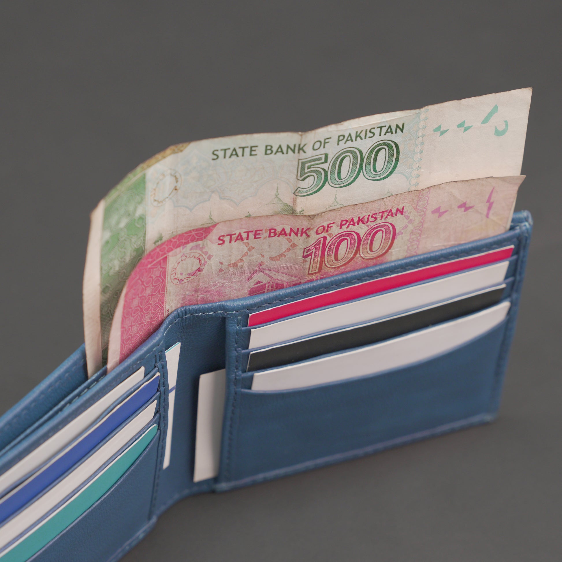 Genuine Leather Wallet for Men – Blue #Desiderio #LeatherWallet #MensWallet #GenuineLeather #BlueWallet #MensAccessories