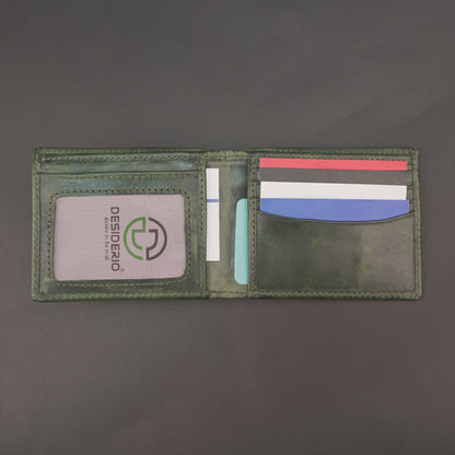Genuine Leather Wallet for Men – Green #Desiderio #LeatherWallet #MensWallet #GenuineLeather #GreenWallet #MensAccessories