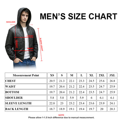 Men's Real Leather Hooded Jacket