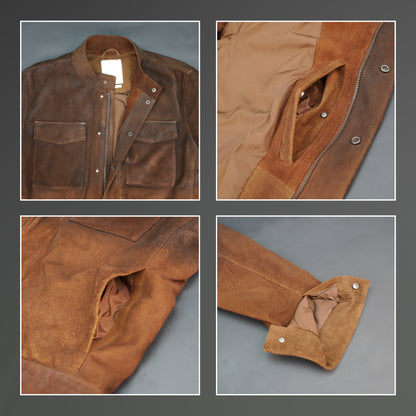 Men's Premium Real Leather Button Zip Jacket  #Desiderio #LeatherJacket #MensLeatherJacket #RealLeather #ButtonZipJacket #MensFashion #LeatherWear #PremiumLeather