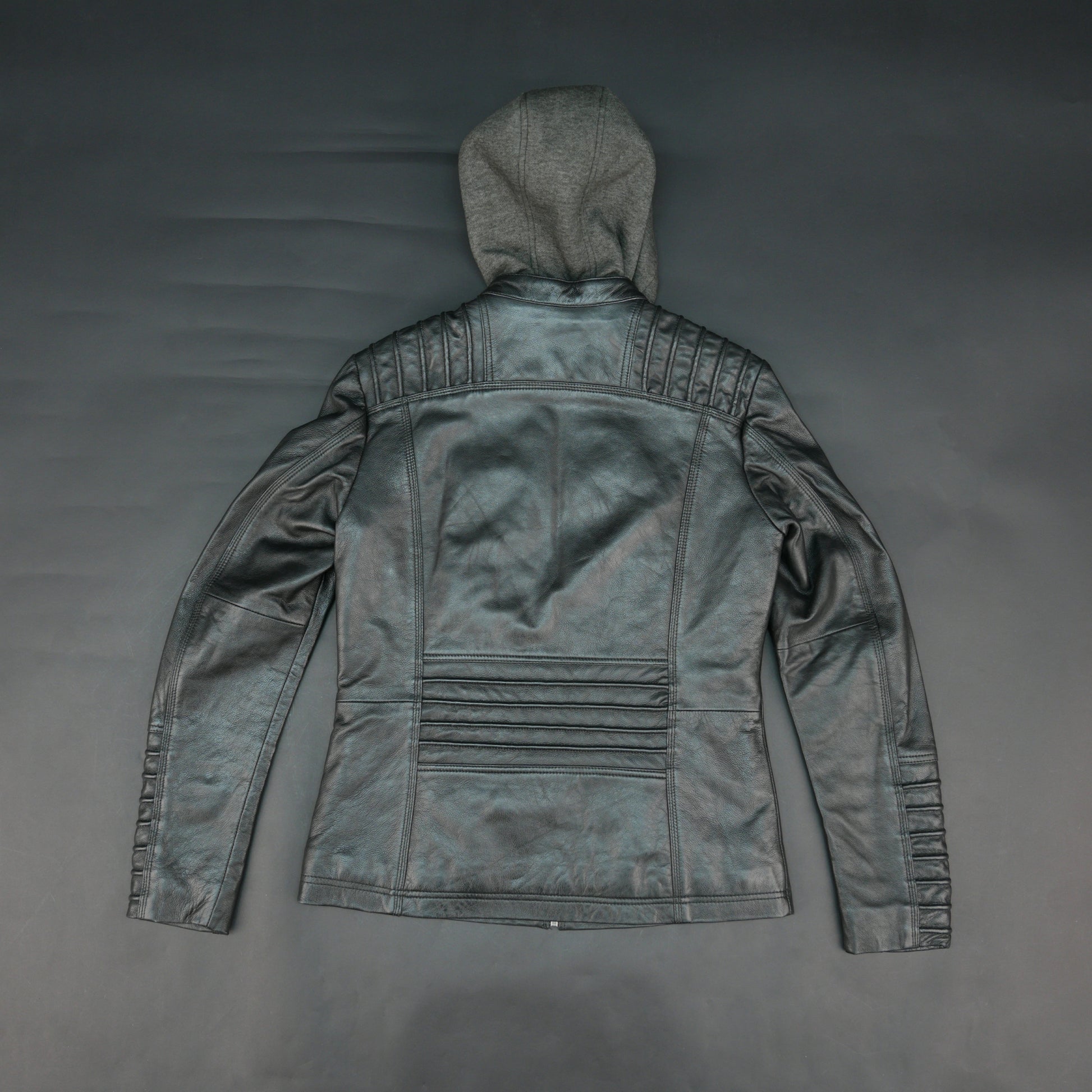 Men's Black Leather Hooded Biker Jacket - Quilted Zip-Up Moto Jacket
#Desiderio #BikerJacket #LeatherJacket #MotoJacket #MensFashion
