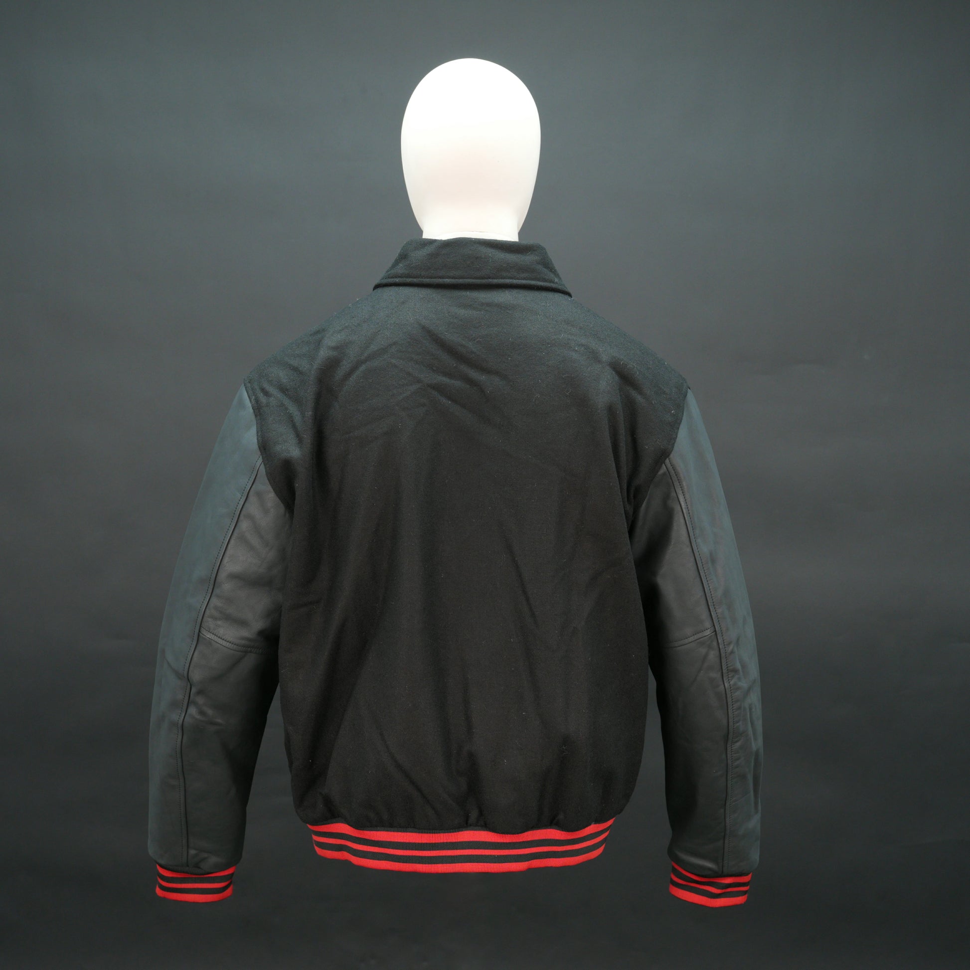 Mens Black Varsity Jacket with Leather - Button Up Letterman Jacket
#Desiderio #VarsityJacket #LettermanJacket #MensJacket #LeatherJacket