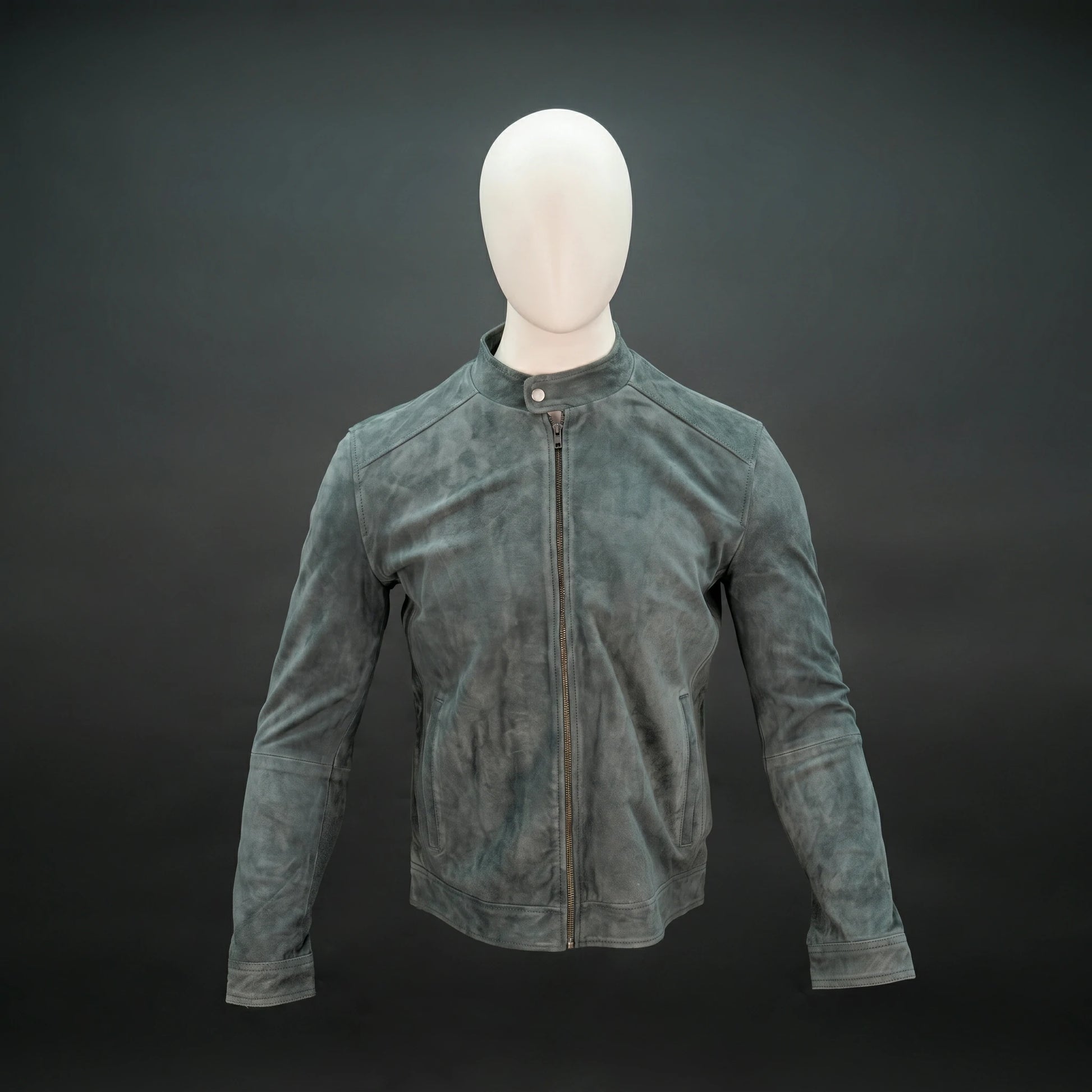 Mens Forest Suede Bomber Jacket - Zip-Up Mandarin Collar Jacket
#Desiderio #SuedeJacket #BomberJacket #MensJacket #FashionOuterwear