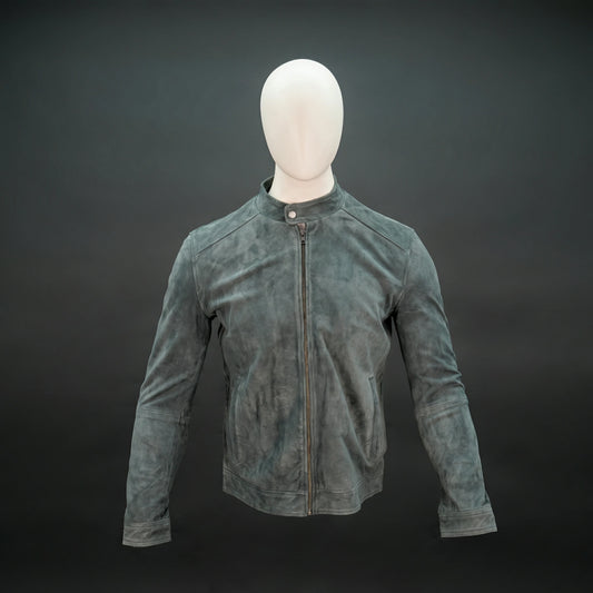 Mens Forest Suede Bomber Jacket - Zip-Up Mandarin Collar Jacket
#Desiderio #SuedeJacket #BomberJacket #MensJacket #FashionOuterwear