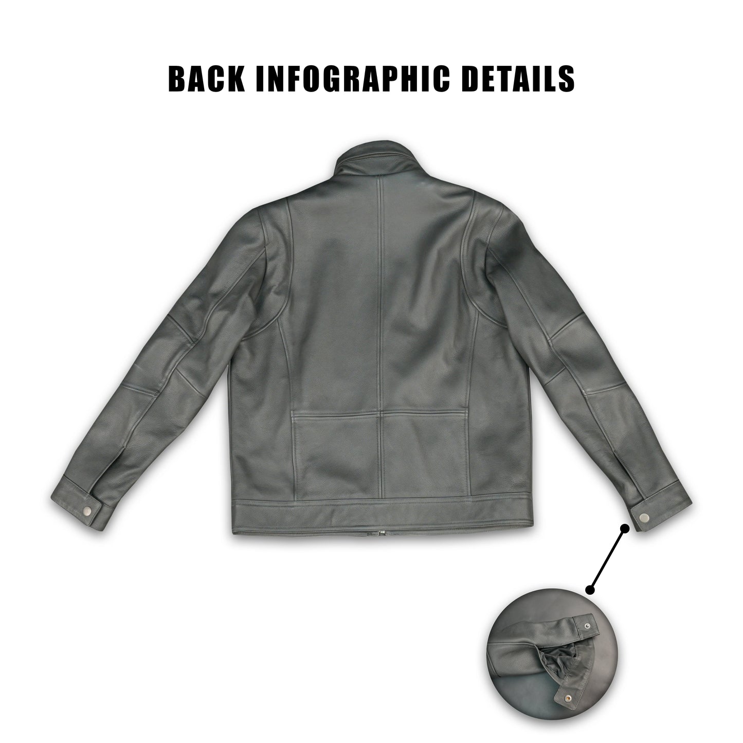 Mens Gray Stand Collar Leather Jacket Button Front with Flap Pockets & Zip Details #Desiderio #LeatherJacket #MensFashion #GenuineLeather #StandCollarJacket #LeatherStyle #PremiumOuterwear #CasualWear