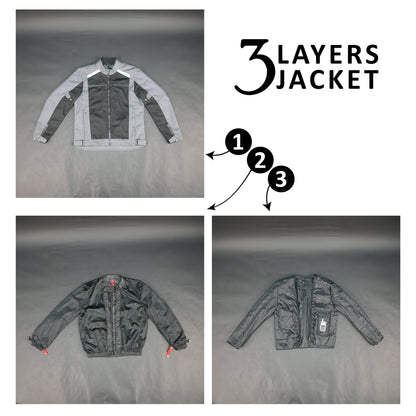Men's Grey & Black Mesh Motorcycle Riding Jacket - Breathable Summer Bike Jacket with Reflective Strips
#Desiderio #MotorcycleJacket #RidingGear #MeshJacket #SummerRiding #BikerStyle #ProtectiveGear #ReflectiveJacket