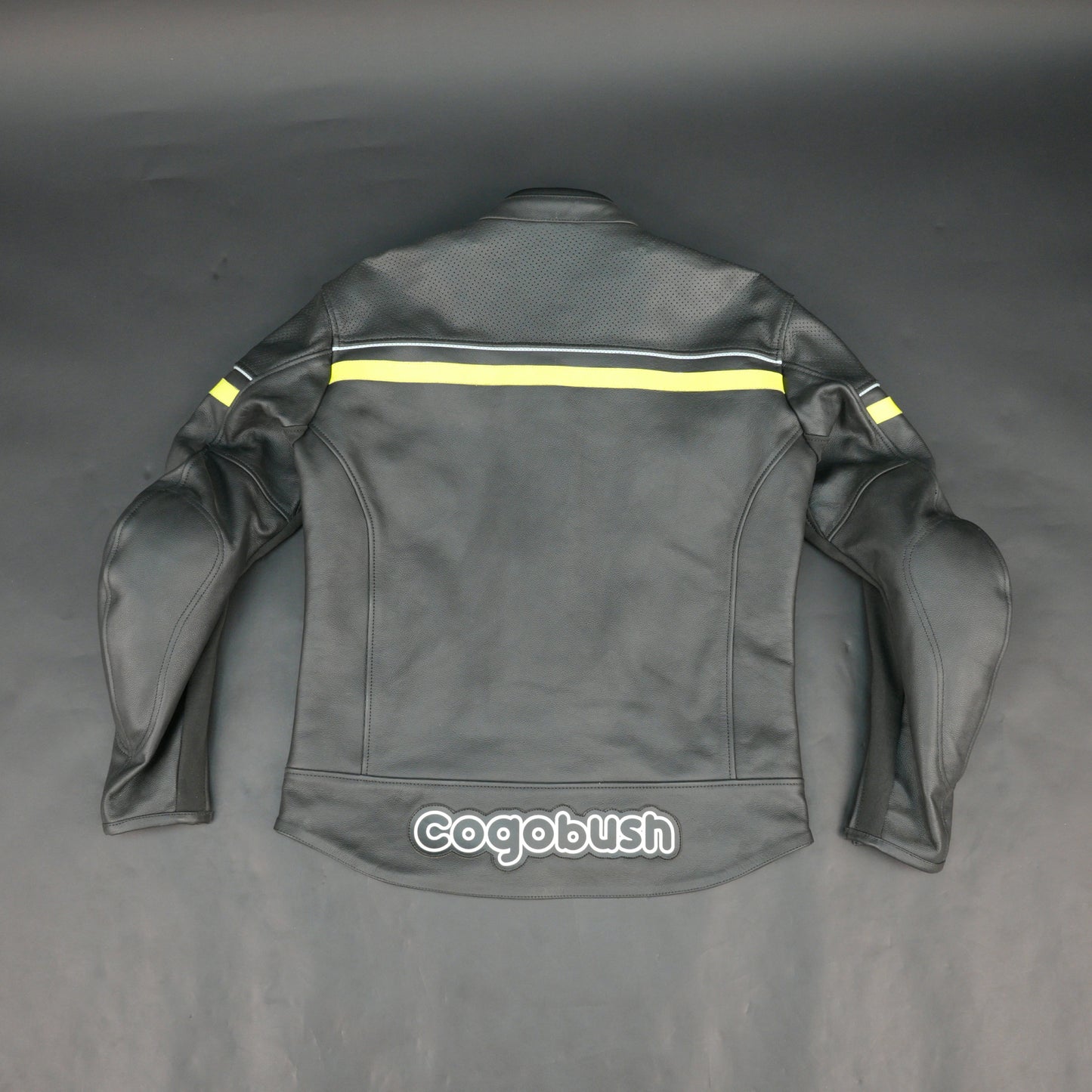 Men's Grey Leather Mesh Motorcycle Jacket with Yellow Reflective Strips - Premium Safety Riding Jacket #Desiderio #MotorcycleJacket #LeatherJacket #RidingGear #BikerStyle #GenuineLeather #SafetyRiding #MensFashion