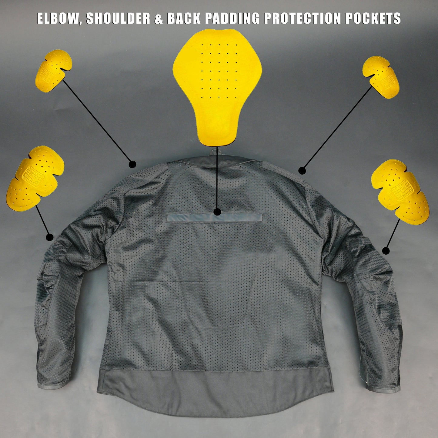 Men's Grey Leather Mesh Motorcycle Jacket with Yellow Reflective Strips - Premium Safety Riding Jacket #Desiderio #MotorcycleJacket #LeatherJacket #RidingGear #BikerStyle #GenuineLeather #SafetyRiding #MensFashion