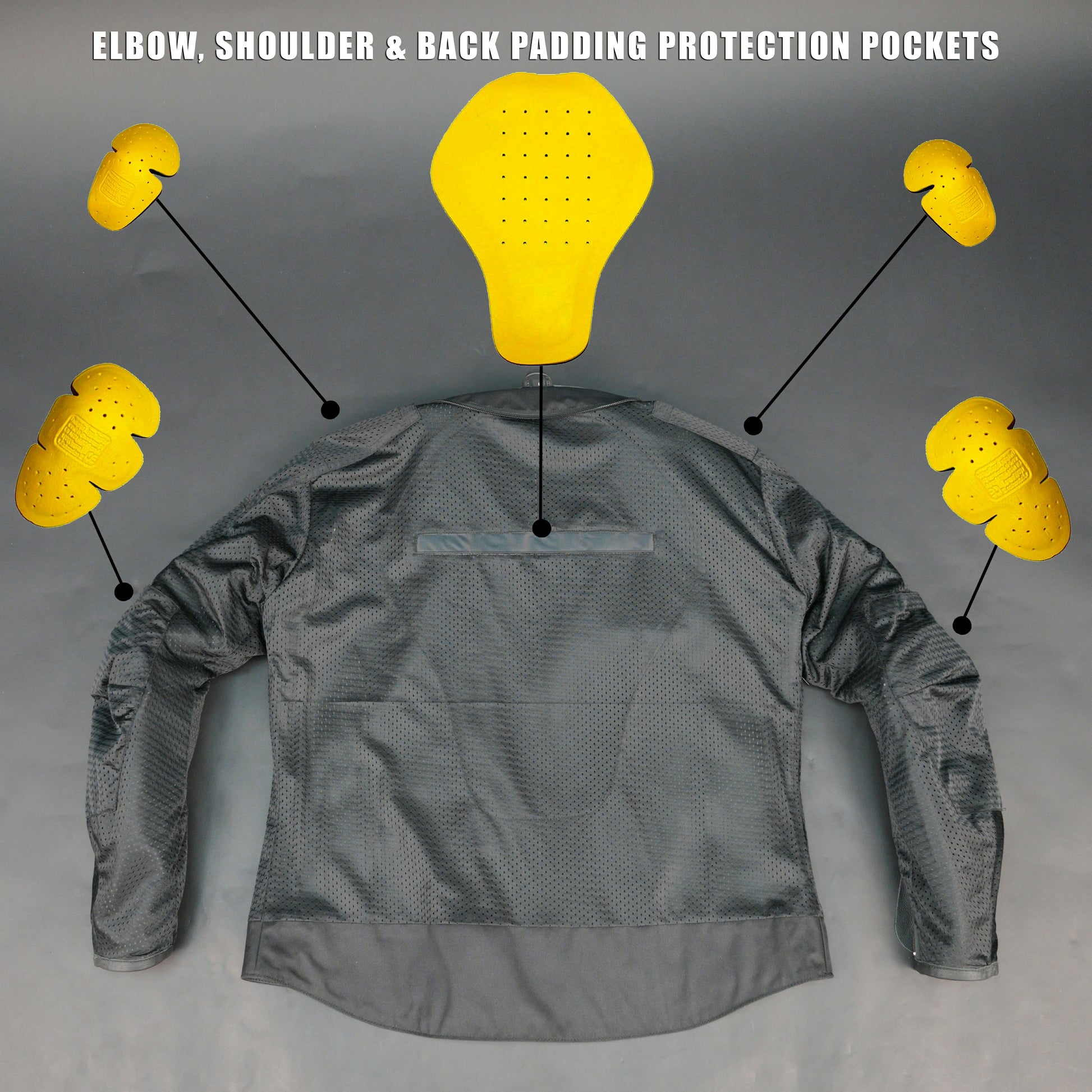 Men's Grey Leather Mesh Motorcycle Jacket with Yellow Reflective Strips - Premium Safety Riding Jacket #Desiderio #MotorcycleJacket #LeatherJacket #RidingGear #BikerStyle #GenuineLeather #SafetyRiding #MensFashion