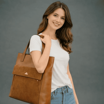 Neverfull Casetto genuine cowhide leather tote bag with spacious interior, strong comfortable handles, and elegant minimalist design—perfect for work, shopping, travel, and everyday use.