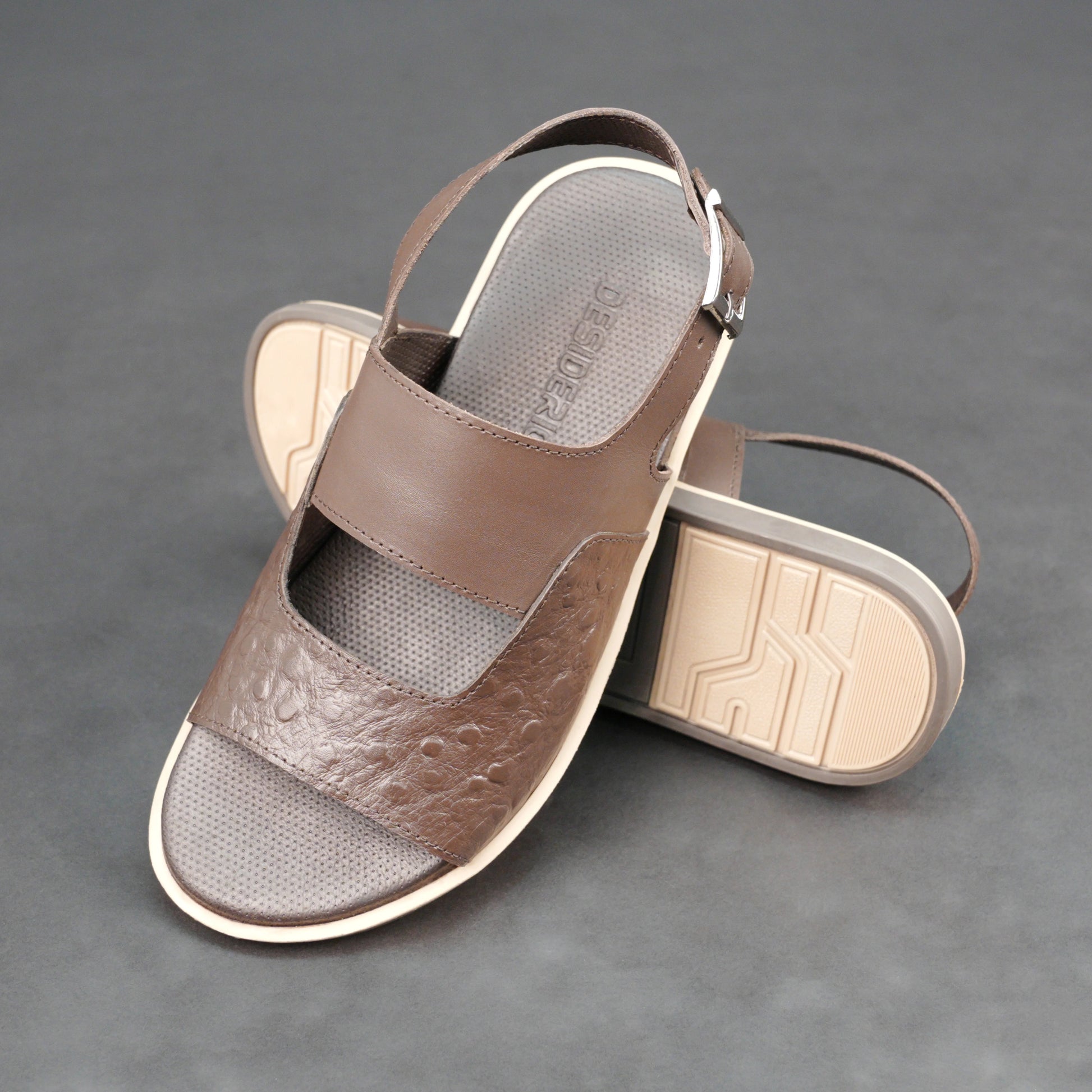 Ostrich Leather Sandal #Desiderio #DesiderioShoes #LeatherSandals #OstrichLeather #MensSandals #MensFootwear #PremiumLeather #CasualFootwear