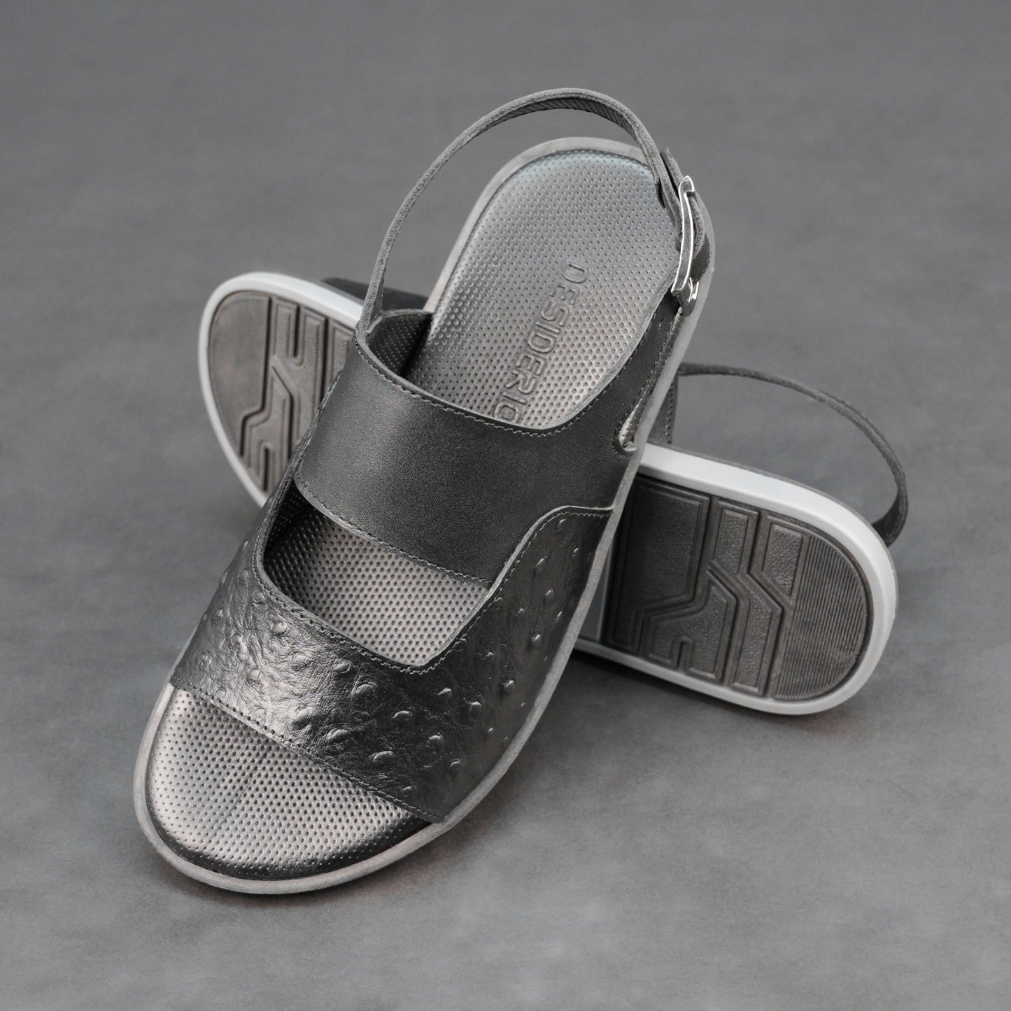 Ostrich Leather Sandal #Desiderio #DesiderioShoes #LeatherSandals #OstrichLeather #MensSandals #MensFootwear #PremiumLeather #CasualFootwear