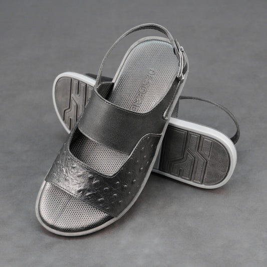 Cow-printed leather shoe with cushioned insole and durable TPR sole for comfort and grip.