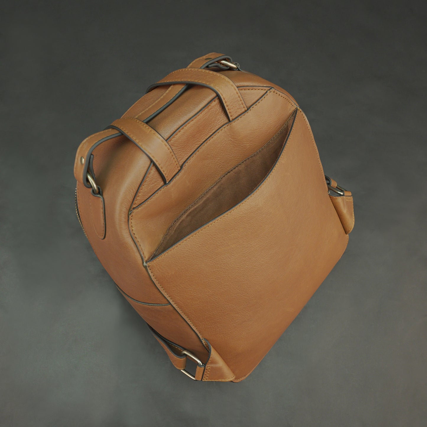 Palm Springs Leather Shoulder Bag in genuine cowhide leather with spacious interior and secure closures, designed for work, travel, and everyday use.