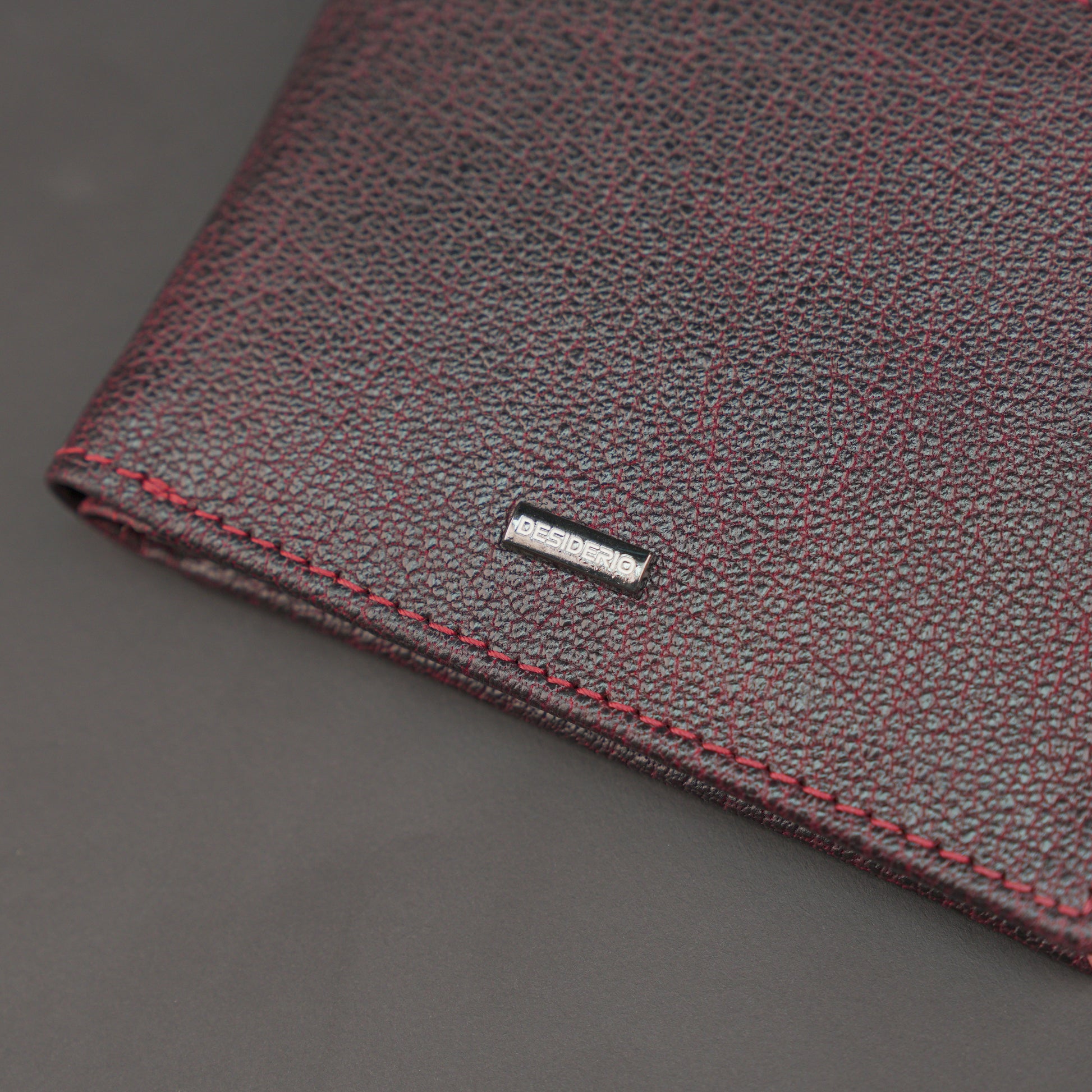 Premium maroon leather wallet, slim, durable, and lightweight holds 10 cards with 2 cash compartments.