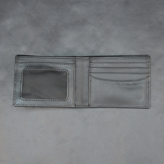Black leather wallet with 10 card slots and 2 cash compartments, sleek, slim, and durable for everyday use
