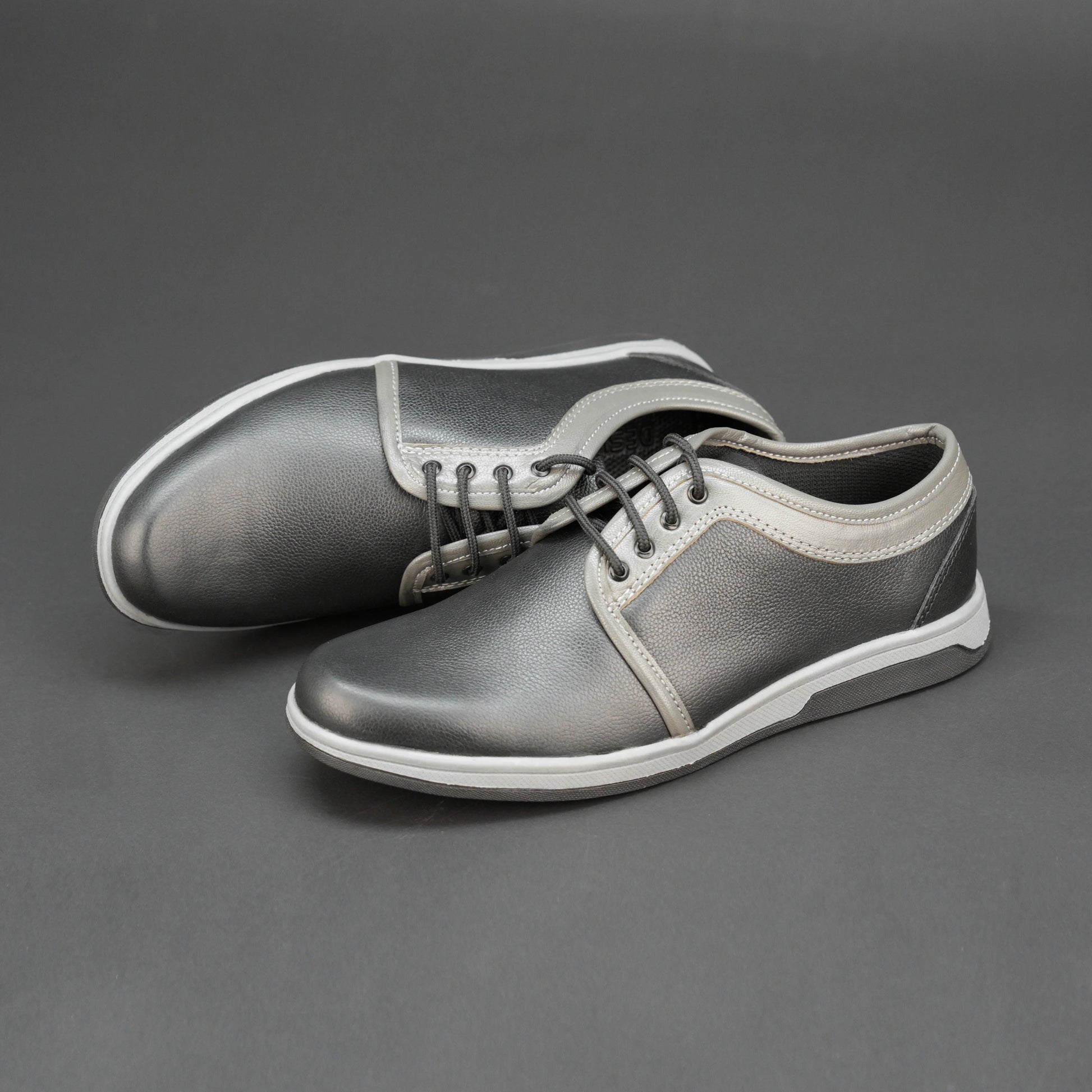 Black cow Chalsia leather shoes with breathable mesh lining and TPR sole for everyday comfort, grip, and durability
