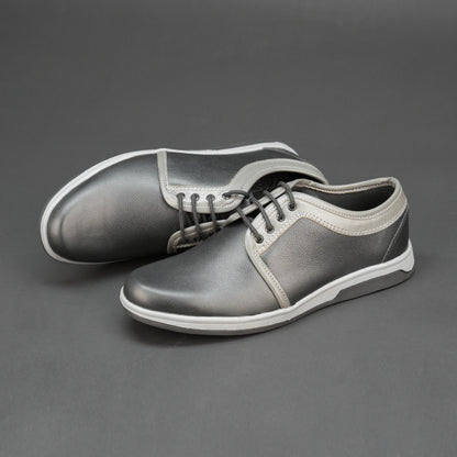 Black cow Chalsia leather shoes with breathable mesh lining and TPR sole for everyday comfort, grip, and durability