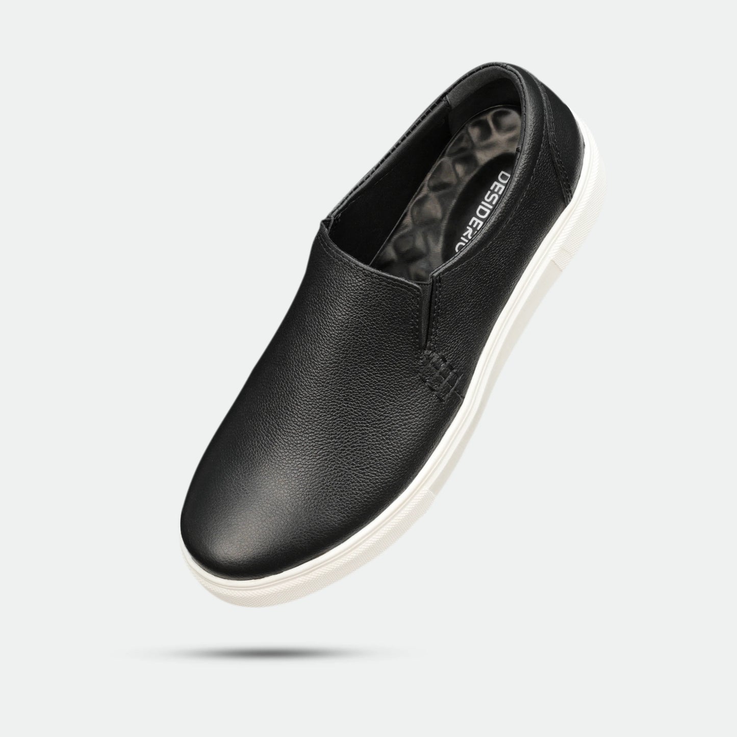 Black cow Chelsia leather shoes with sheep leather lining and TPR sole for comfort and durability