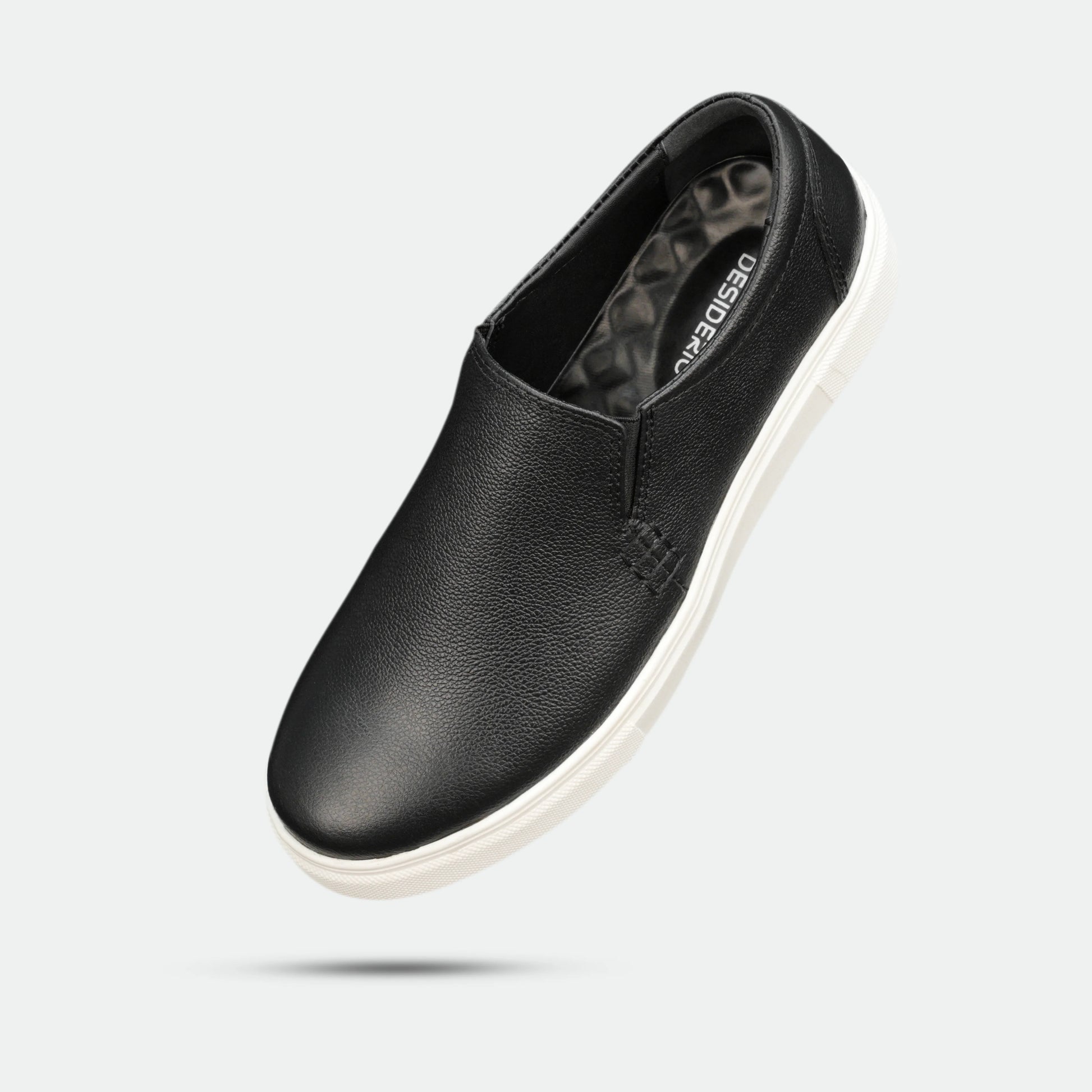 Black cow Chelsia leather shoes with sheep leather lining and TPR sole for comfort and durability