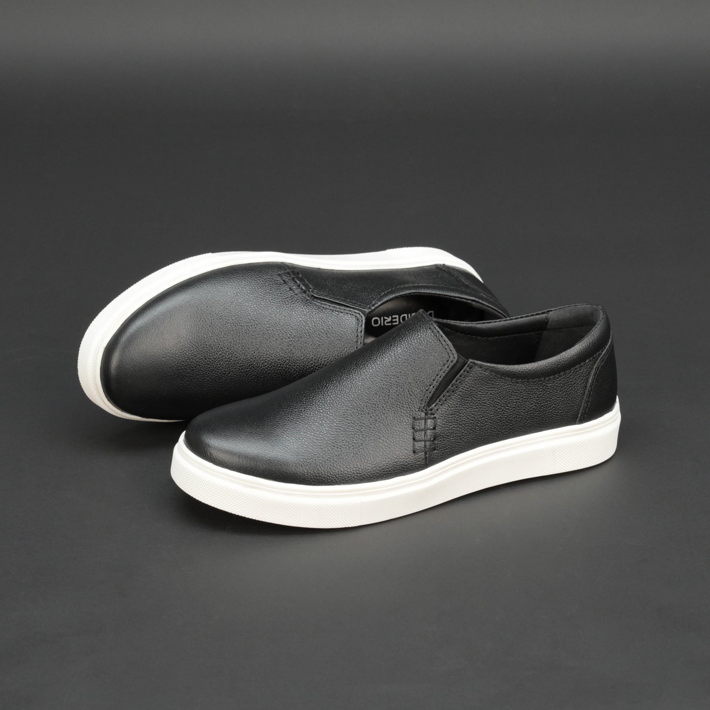 Black cow Chelsia leather shoes with sheep leather lining and TPR sole for comfort and durability
