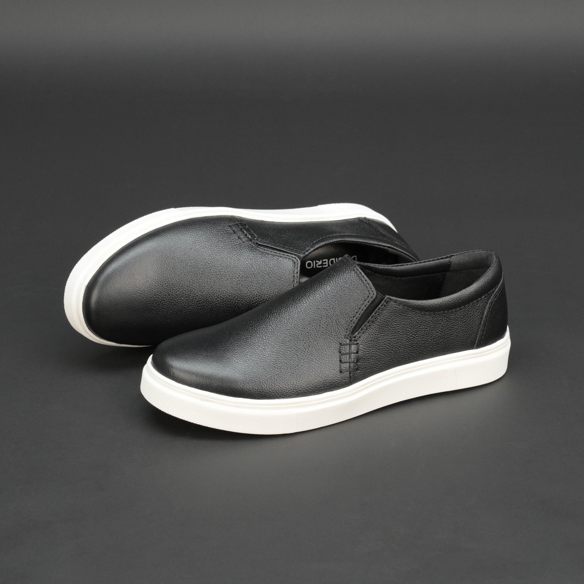 Black cow Chelsia leather shoes with sheep leather lining and TPR sole for comfort and durability