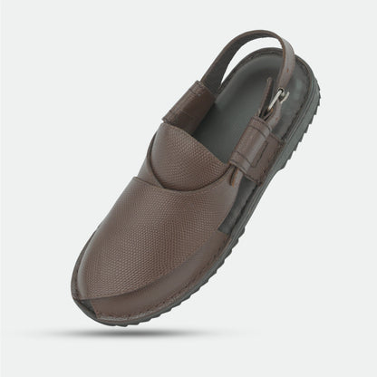 Brown handmade genuine leather Peshawari with classic style, comfort, and durable everyday wear