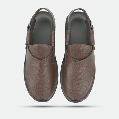 Brown handmade genuine leather Peshawari with classic style, comfort, and durable everyday wear