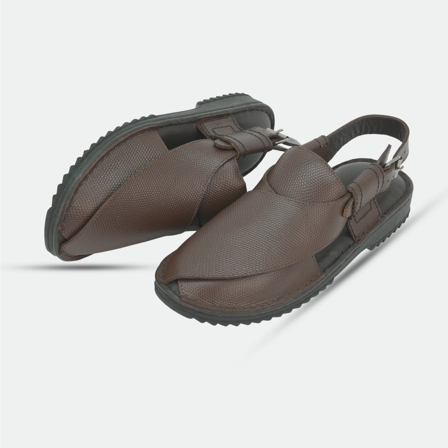 Brown handmade genuine leather Peshawari with classic style, comfort, and durable everyday wear