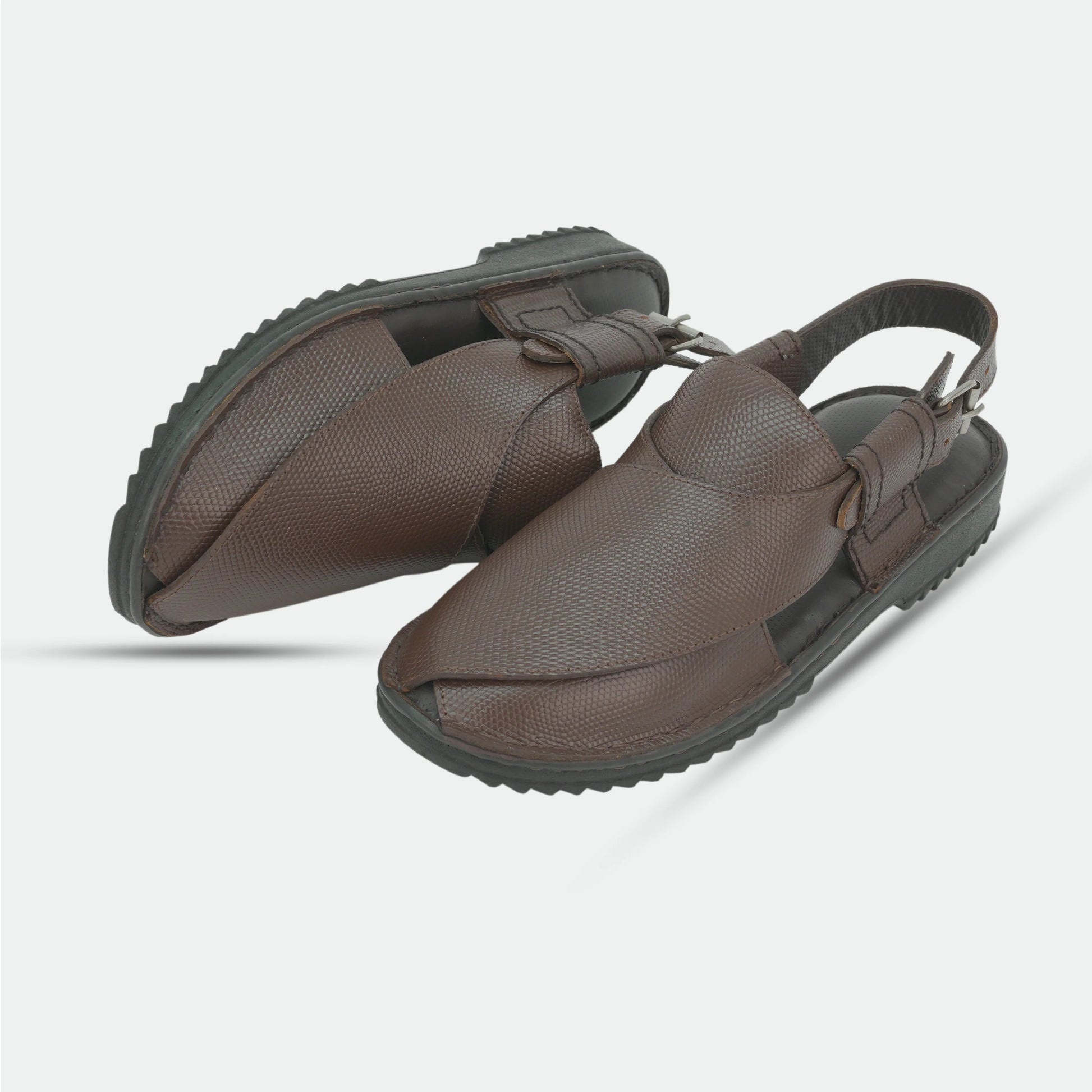 Brown handmade genuine leather Peshawari with classic style, comfort, and durable everyday wear