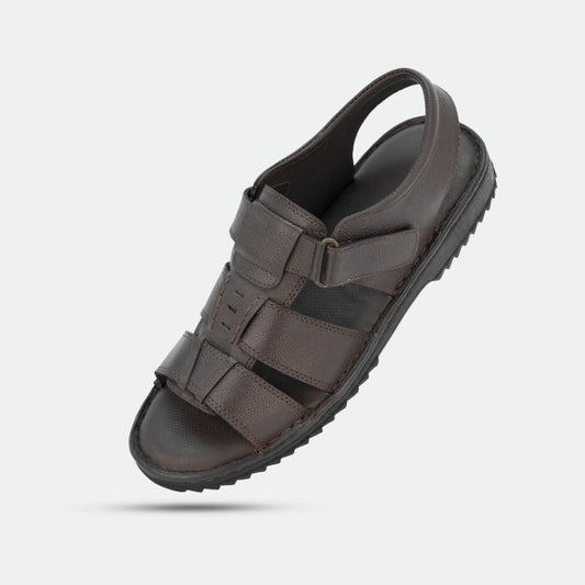 Brown handmade genuine leather sandal with timeless design, comfort, and durability for everyday wear