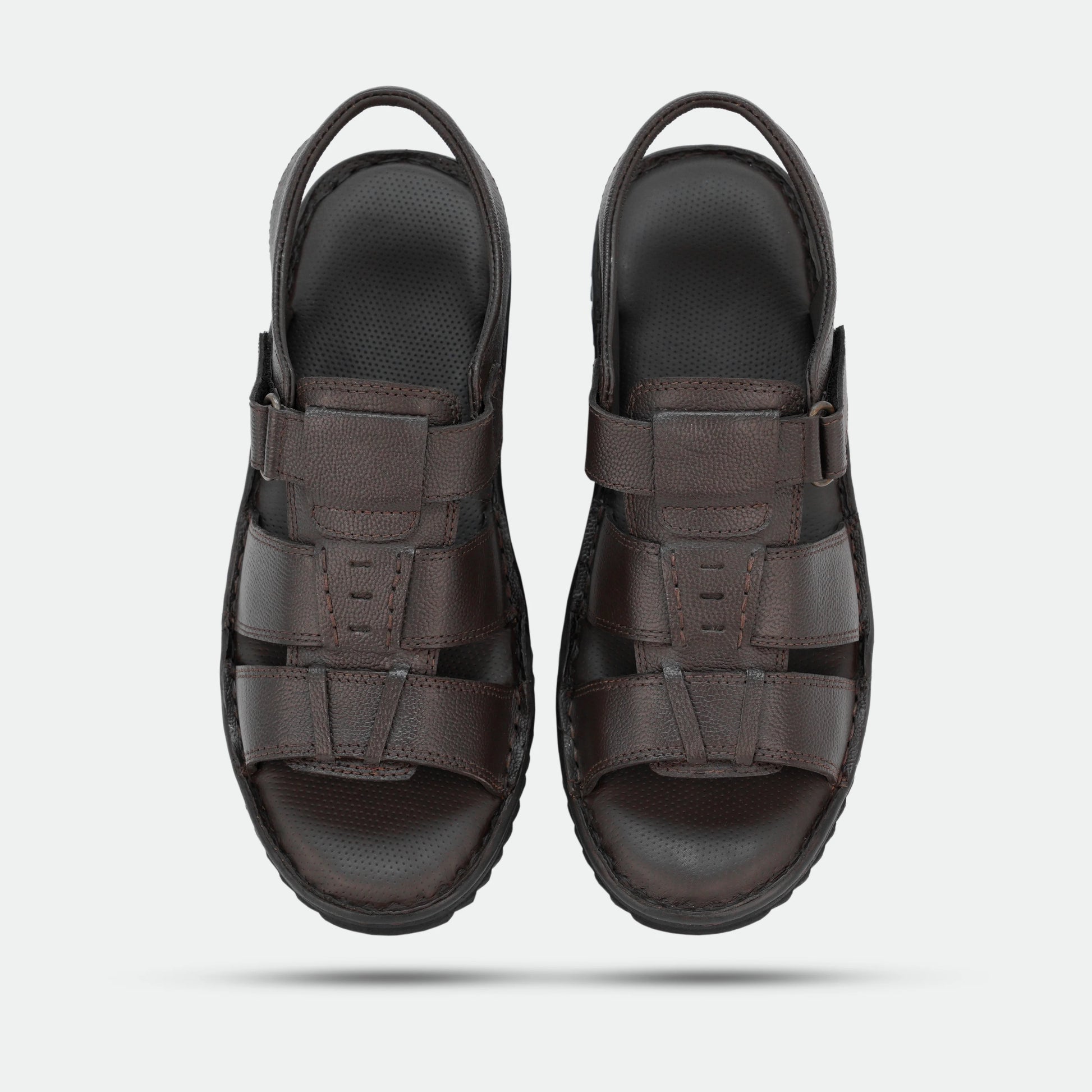 Brown handmade genuine leather sandal with timeless design, comfort, and durability for everyday wear