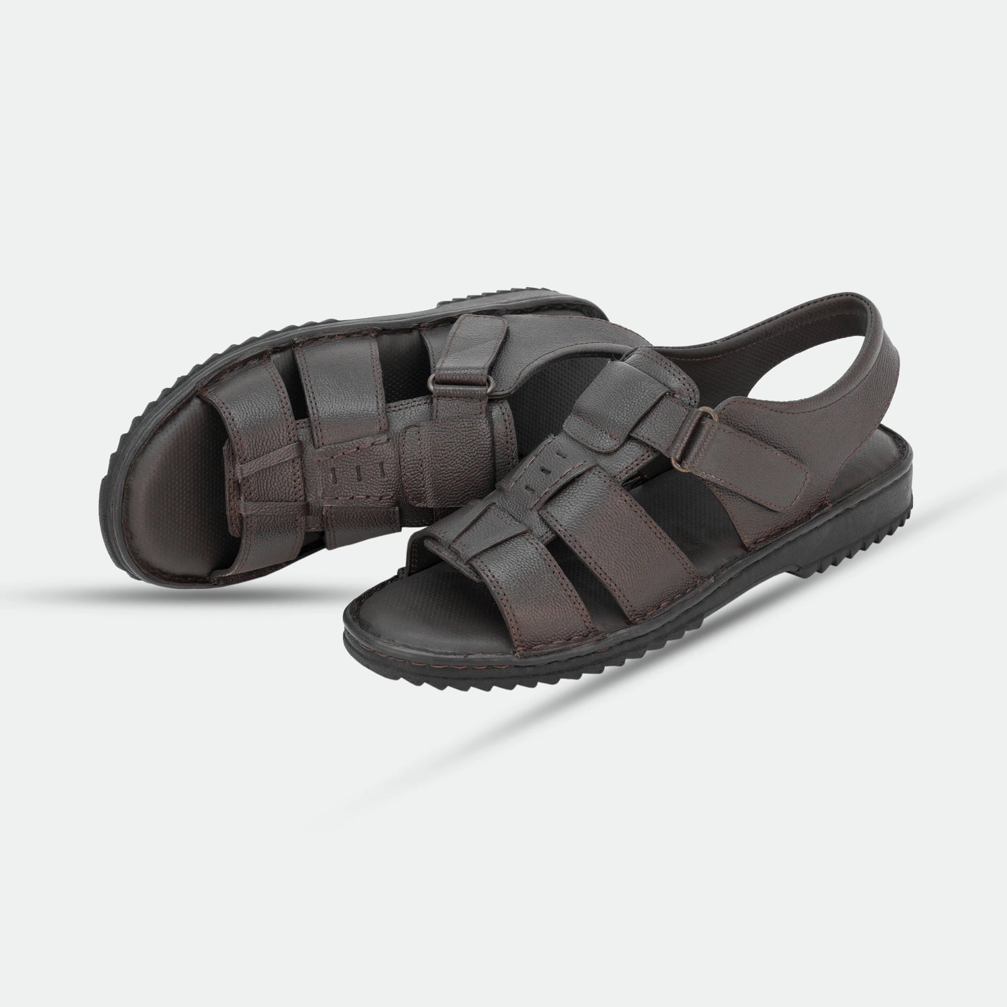 Brown handmade genuine leather sandal with timeless design, comfort, and durability for everyday wear