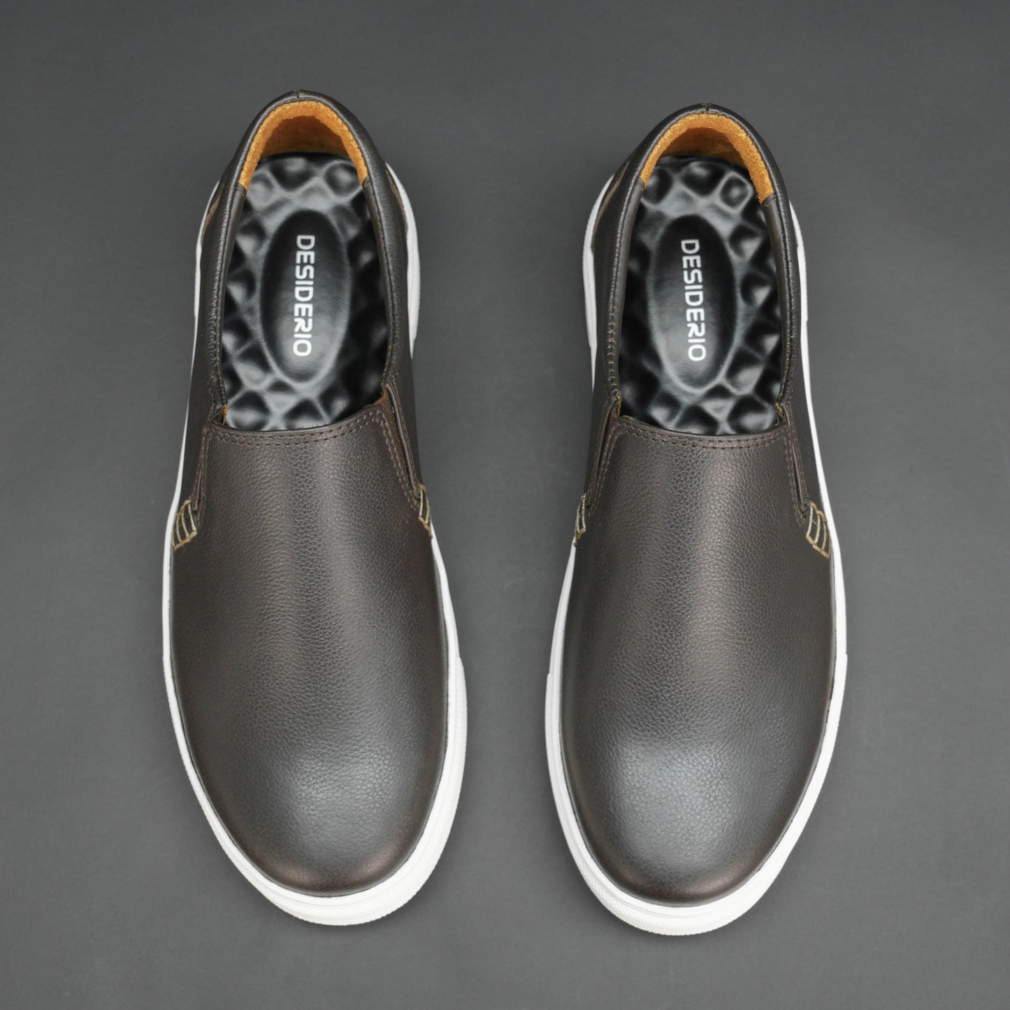 Brown cow Chelsia leather shoes with sheep leather lining and TPR sole for comfort and durability