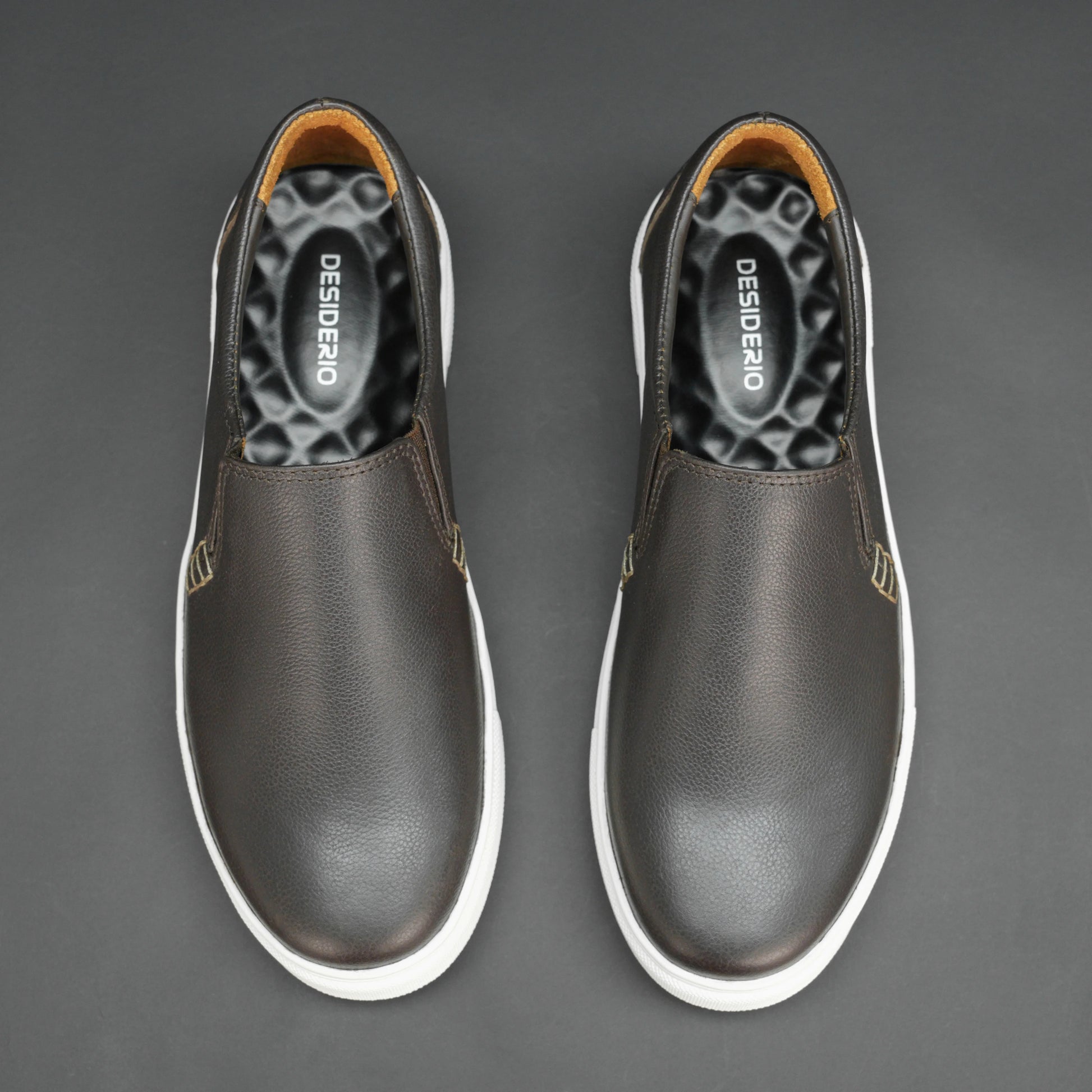 Brown cow Chelsia leather shoes with sheep leather lining and TPR sole for comfort and durability
