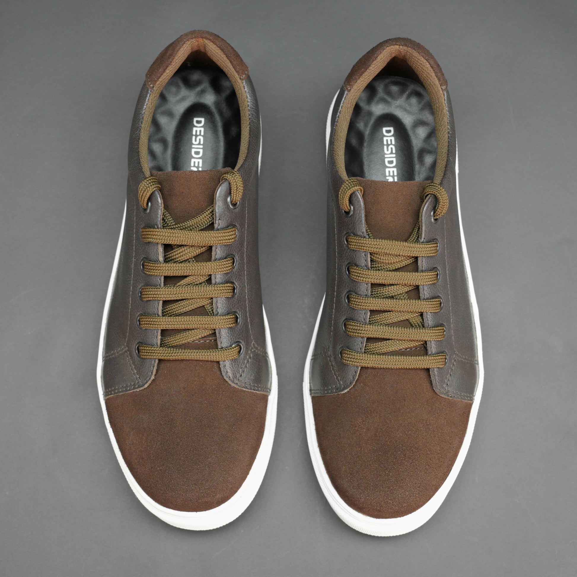 Brown mesh-lined shoes with non-woven insole and TPR sole for breathable comfort and durability