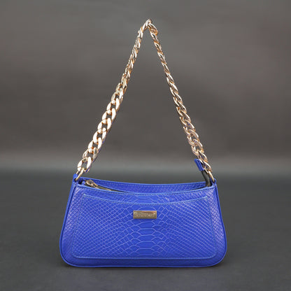 Real leather handbag with gold chain, spacious compartment, zipper pocket, outer pocket, available in multiple colors for daily use