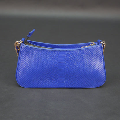 Real leather handbag with gold chain, spacious compartment, zipper pocket, outer pocket, available in multiple colors for daily use