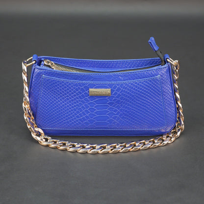 Real leather handbag with gold chain, spacious compartment, zipper pocket, outer pocket, available in multiple colors for daily use