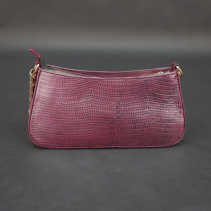 Real leather handbag with gold chain, spacious compartment, zipper pocket, outer pocket, available in multiple colors for daily use