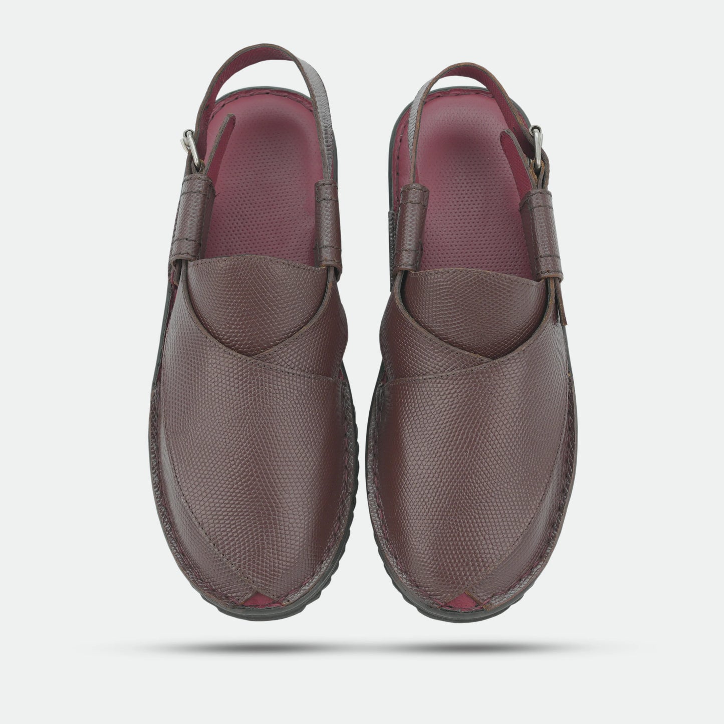 Maroon handmade genuine leather Peshawari with classic style, comfort, and durable everyday wear