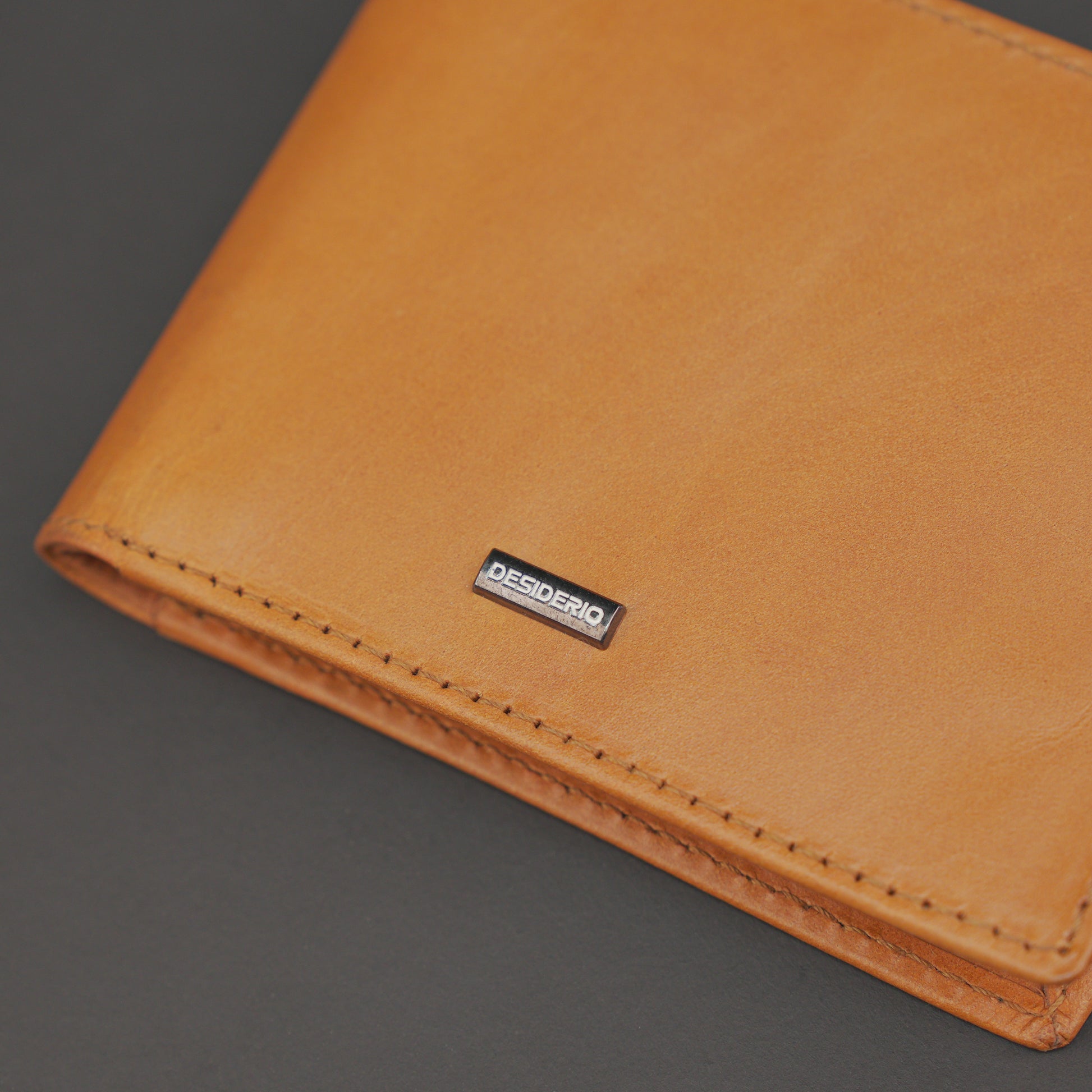 Premium orange leather wallet, sleek and compact holds 6 cards, 1 ID, and 2 cash compartments for everyday use.