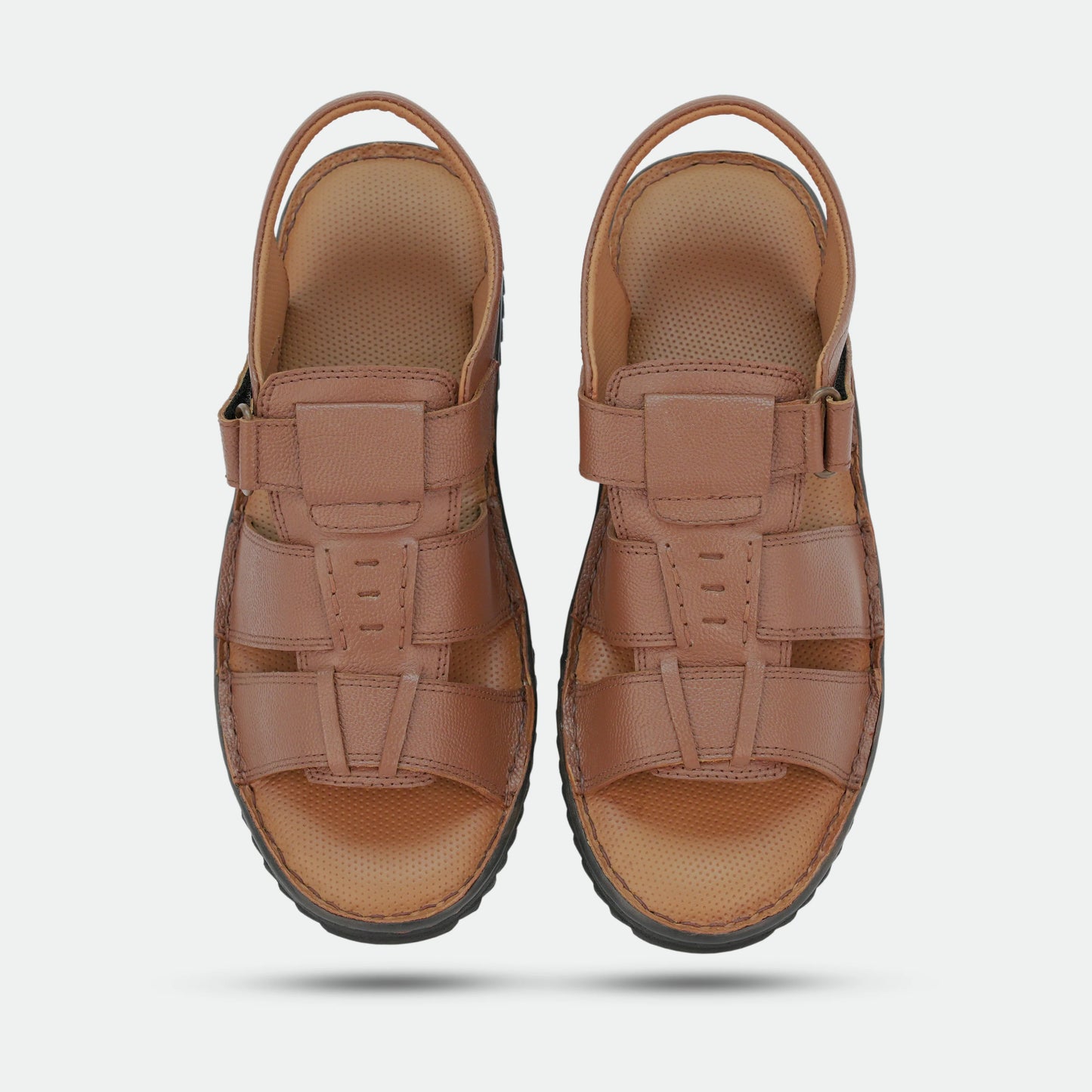 Tan handmade genuine leather sandal offering comfort, durability, and timeless style for everyday and traditional wear
