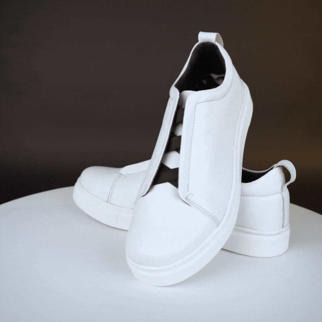 White sheep Hanoi leather shoes with cow leather lining and TPR sole for comfort, support, and durability
