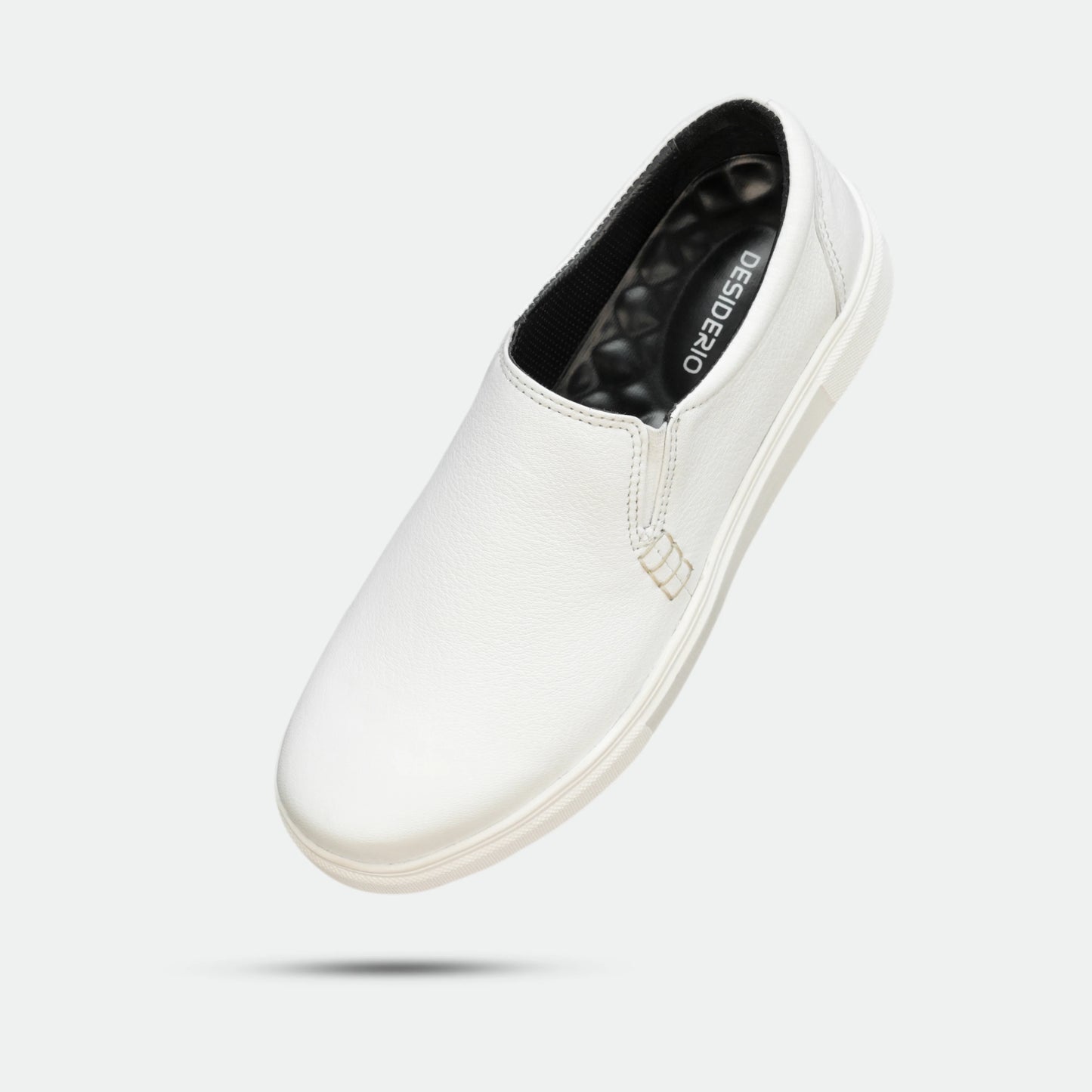 White cow Chelsia leather shoes with sheep leather lining and TPR sole for comfort and durability