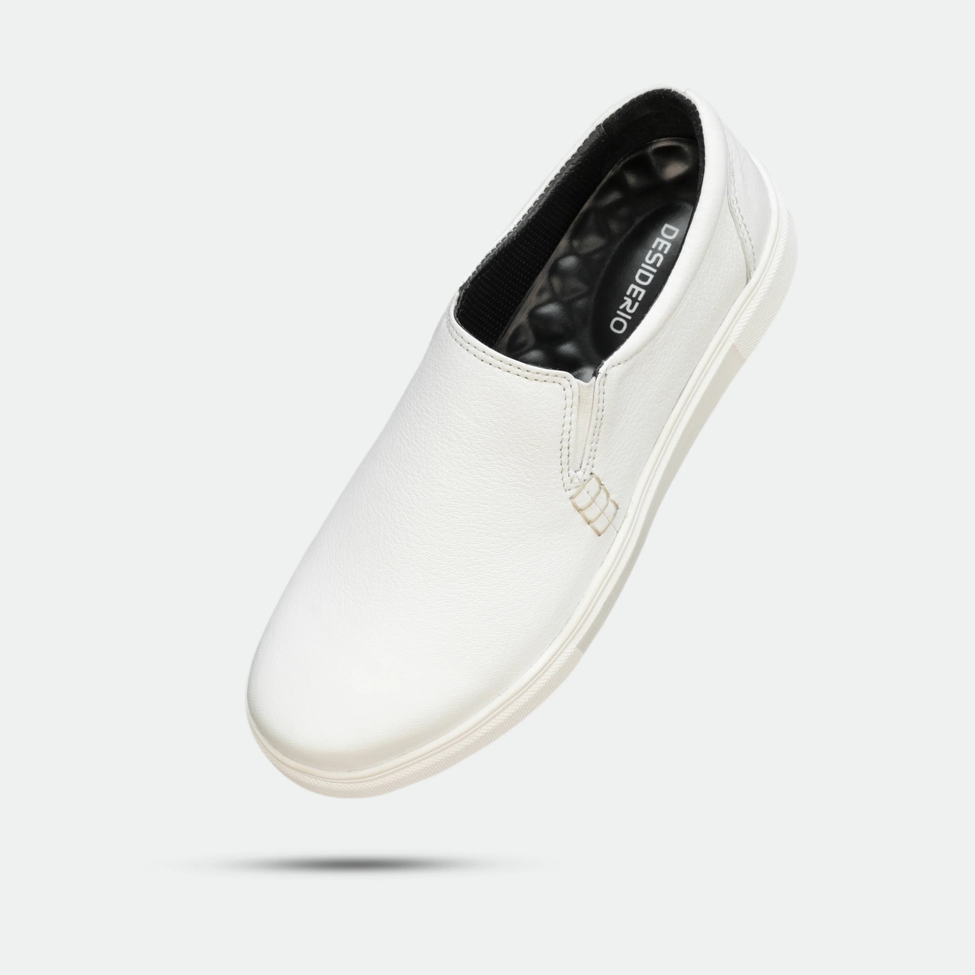 White cow Chelsia leather shoes with sheep leather lining and TPR sole for comfort and durability