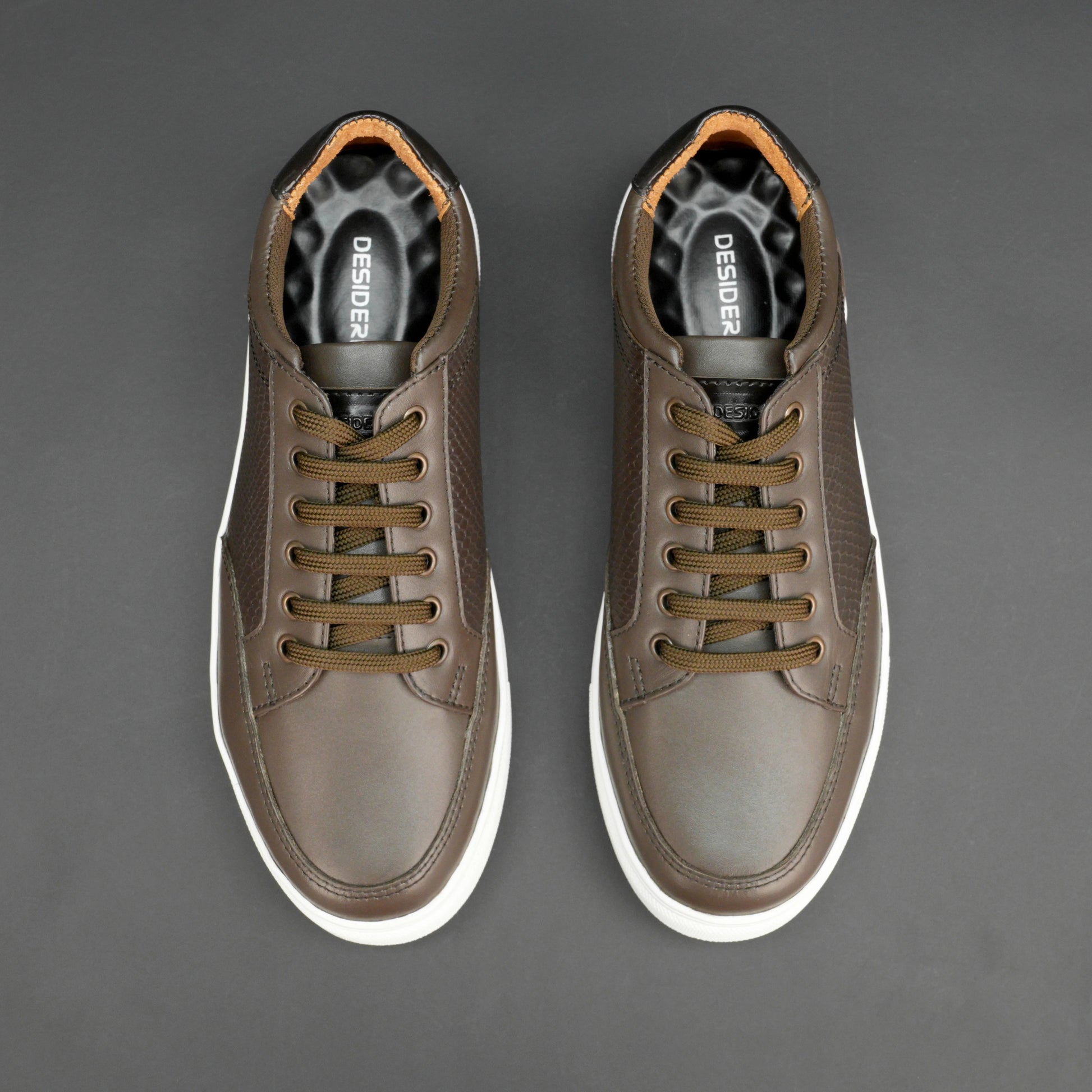 Brown cow baryout printed leather shoes with mesh lining and TPR sole for comfort and durability